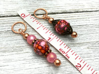 Rose Copper Stitch Marker Set, Gifts for Knitters