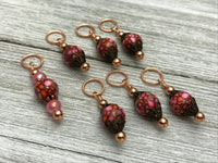 Rose Copper Stitch Marker Set, Gifts for Knitters