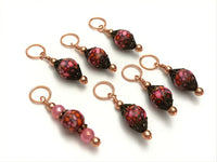 Rose Copper Stitch Marker Set, Gifts for Knitters