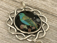 Teal Bird Stitch Marker Necklace | Gifts for Knitters | 7 Snag Free Speckled Stitch Markers | FREE US SHIPPING