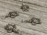 Tiny Turtle Stitch Markers on Snag Free Sterling Silver Filled Wire for Knitting | Gifts for Knitters | US3-US11 |