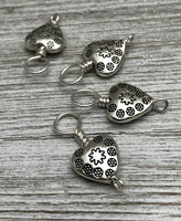 Tiny Hearts Stitch Markers on Snag Free Sterling Silver Filled Wire for Knitting | Gifts for Knitters | US3-US11 | Optional Holder Available