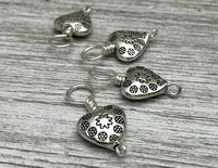 Tiny Hearts Stitch Markers on Snag Free Sterling Silver Filled Wire for Knitting | Gifts for Knitters | US3-US11 | Optional Holder Available