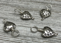 Tiny Hearts Stitch Markers on Snag Free Sterling Silver Filled Wire for Knitting | Gifts for Knitters | US3-US11 | Optional Holder Available