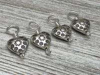 Tiny Hearts Stitch Markers on Snag Free Sterling Silver Filled Wire for Knitting | Gifts for Knitters | US3-US11 | Optional Holder Available