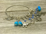 Knitting Charms Stitch Marker Bracelet, Gifts for Knitters