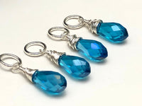 Crystal Teardrop Snag Free Stitch Markers for Knitting