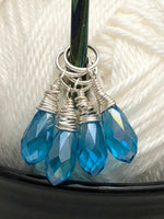 Crystal Teardrop Snag Free Stitch Markers for Knitting