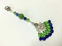 Navy & Green Stitch Marker Set with Holder  | Snag Free | Gift for Knitters | Sizes US3-US15 | FREE US SHIPPING