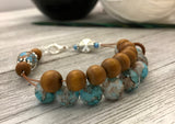 Earth & Sky Abacus Counting Bracelet, Row Counter, Add Matching Stitch Markers