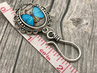 Blue Butterfly Knitting Pin | Magnetic Portuguese Knitting Pin