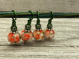 Peach Roses Snag Free Stitch Markers, Made in Sizes from US3 to US17