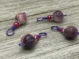 Purple Jade Snag Free Stitch Marker Charms | Gifts for Knitters | US3-US17 | Knitting Markers