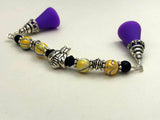 Honey Bee Knitting Needle Point Protector Jewelry | Beaded Stitch Holder | Gift for Knitters