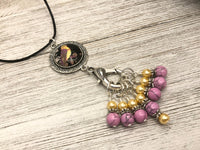 Orchid Finch Stitch Marker Necklace |  7 Snag Free Markers