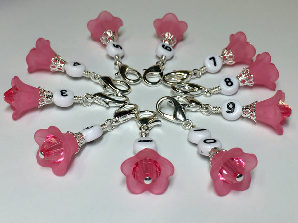 Number Stitch Markers, Knitters Gift, Progress Keeper, Optional Stitch Marker Holder Available