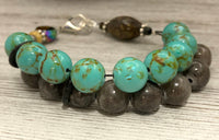 Turquoise Magnesite Abacus Counting Bracelet