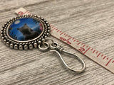 Black Cat Magnetic Portuguese Knitting Pin, Yarn Holder Brooch