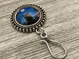 Black Cat Magnetic Portuguese Knitting Pin, Yarn Holder Brooch