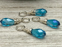 Crystal Teardrop Snag Free Stitch Markers for Knitting