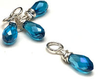 Crystal Teardrop Snag Free Stitch Markers for Knitting
