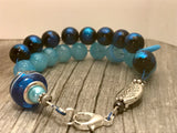 Blue Wave Abacus Counting Bracelet | Row Counter for Knitting and Crochet