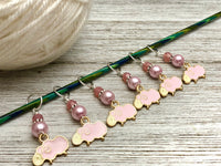 Pink Sheep Stitch Marker Charms, SNAG FREE