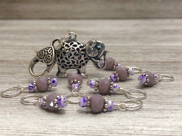 Elephant Stitch Marker Set for Knitting Set of 4-10