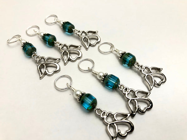 Angel Stitch Markers for Knitting or Crochet, Choose Rings or Clasps