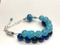 Blue Wave Abacus Counting Bracelet | Row Counter for Knitting and Crochet