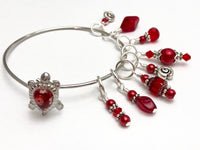 Red Turtle Stitch Marker Bracelet | Gifts for Knitters