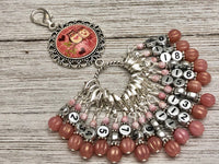 Valentine Owl Number Stitch Markers with Your Choice of Holder | Gift for Knitters | Counting Markers |