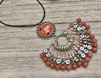 Valentine Owl Number Stitch Markers with Your Choice of Holder | Gift for Knitters | Counting Markers |