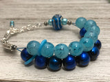 Blue Wave Abacus Counting Bracelet | Row Counter for Knitting and Crochet