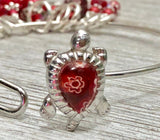 Red Turtle Stitch Marker Bracelet | Gifts for Knitters