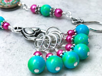 Flower Mandala Magnetic Portuguese Knitting Pin & Stitch Marker Set | Gift for Knitters