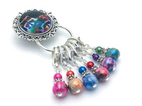 Magnetic Raccoon Stitch Marker Holder with Removable Progress Markers for Knitting or Crochet