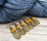 Bronze Owl Stitch Markers for Knitting or Crochet, Snag Free