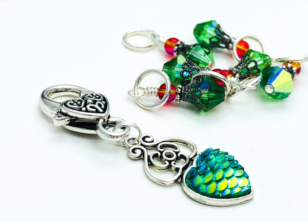 Mermaid Heart Stitch Marker Set for Knitting | Gift for Knitters | Size Options |