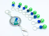Peacock Stitch Marker Charm Set | Snag Free | Gift for Knitters
