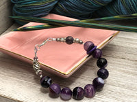 Purple Agate Abacus Counting Bracelet | Row Counter