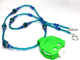 Teal Cobalt Locking Row Counter Necklace