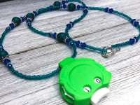 Teal Cobalt Locking Row Counter Necklace
