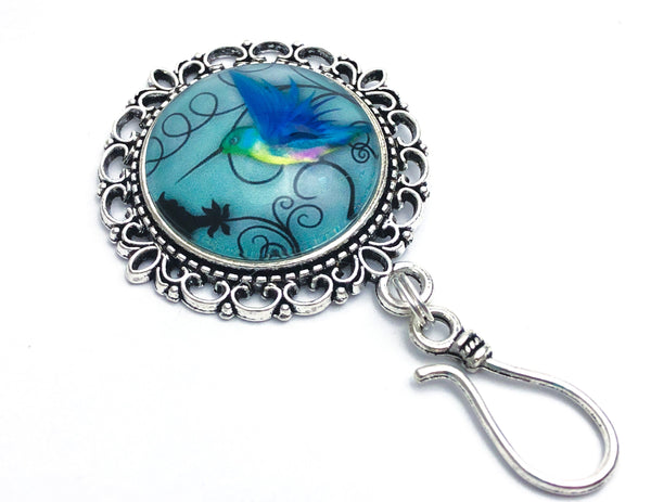 Hummingbird Magnetic Portuguese Knitting Pin, Matching Stitch Markers