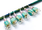 Striped Celtic Stitch Markers for Knitting, Gift for Knitter