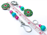 Flower Mandala Magnetic Portuguese Knitting Pin & Stitch Marker Set | Gift for Knitters