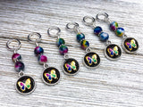 Butterfly Stitch Markers For Knitting | Snag Free Ring Sizes for Needles US3 to US15 | Knitting Gift