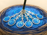 Glitter Stitch Markers For Knitting | Snag Free Ring Sizes for Needles US3 to US17 | Knitting Gift