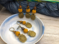 Bronze Owl Stitch Markers for Knitting or Crochet, Snag Free