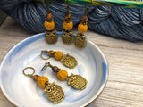 Bronze Owl Stitch Markers for Knitting or Crochet, Snag Free